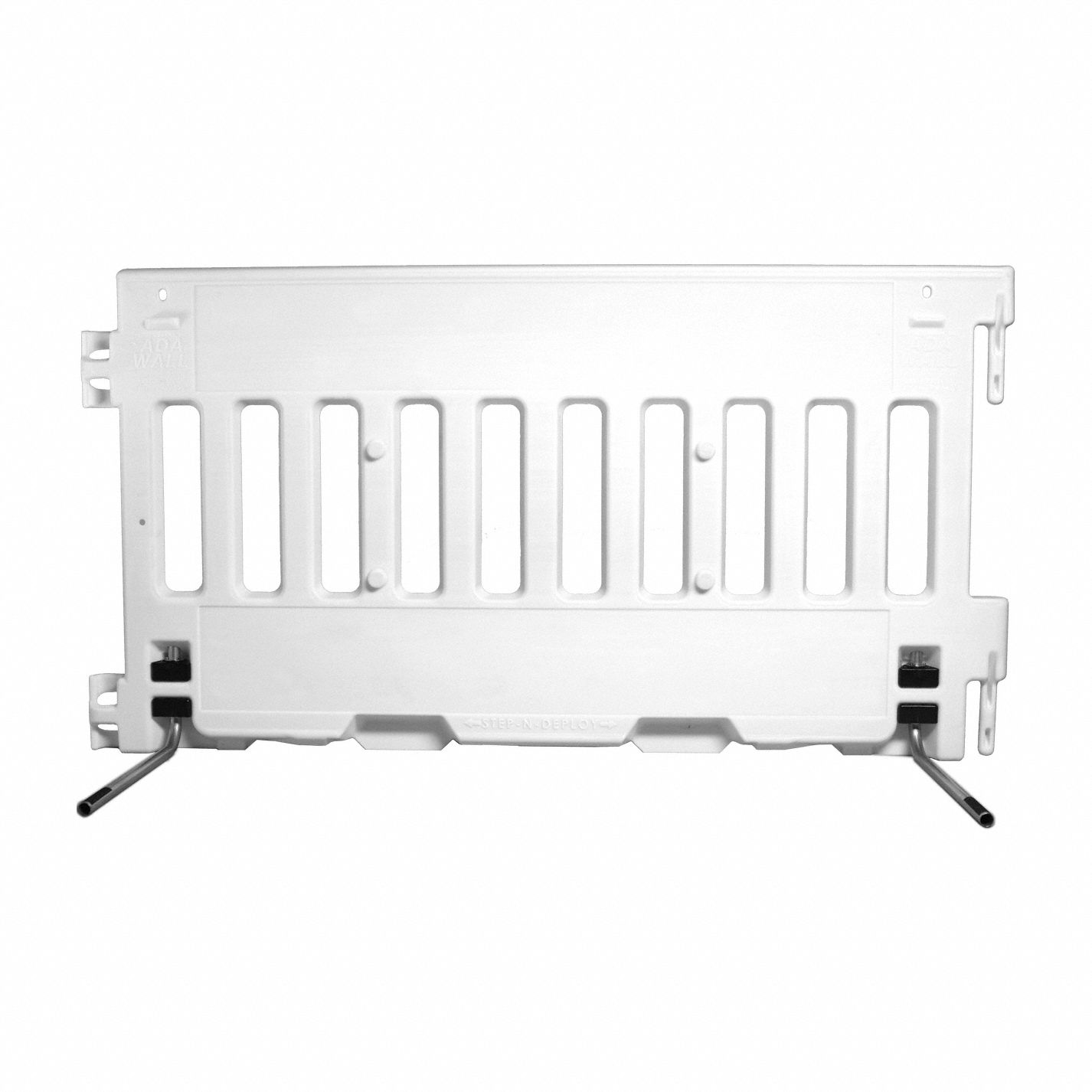 Pedestian Wall: ADA Wall, 38 in Ht, 72 in Lg, White, Interlocking, MASH