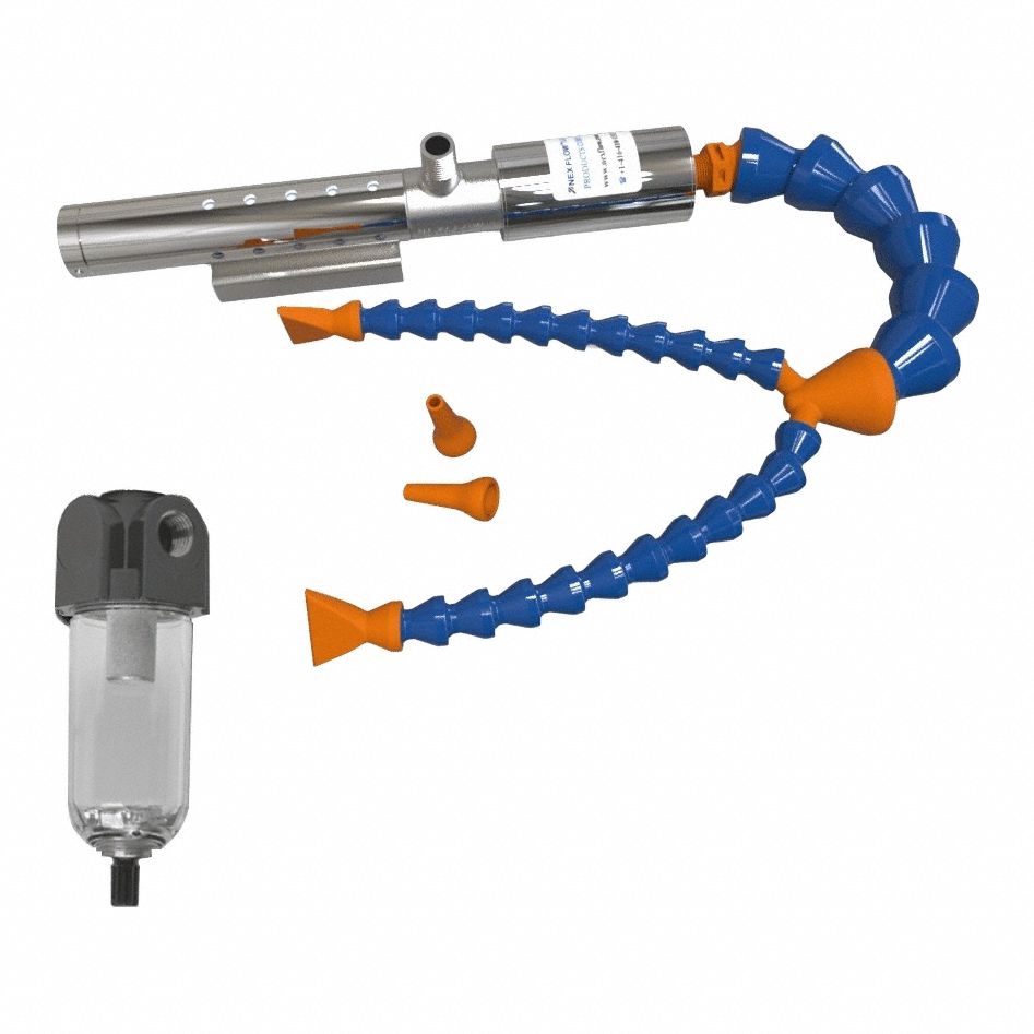 Dry Machining Tool Cooler: 2 Outlets, 1, 100 BtuH Cooling Capacity, 50°F Outlet Temp