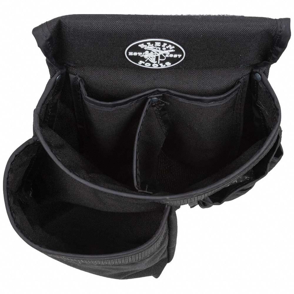 KLEIN TOOLS Tool Belt Nylon, Electrician, 11 Pockets, Padded, 32 in to 36 in Waist Size, Black