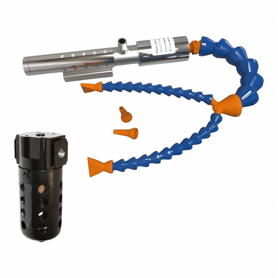 Dry Machining Tool Cooler: 2 Outlets, 2, 100 BtuH Cooling Capacity, 50°F Outlet Temp