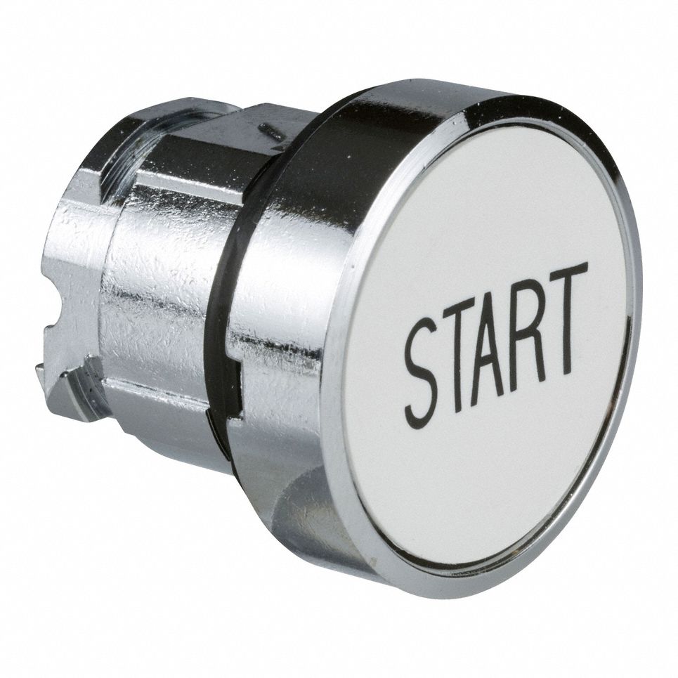 Flush Push Button: White, 22 mm Mounting Size, Metallic, Momentary