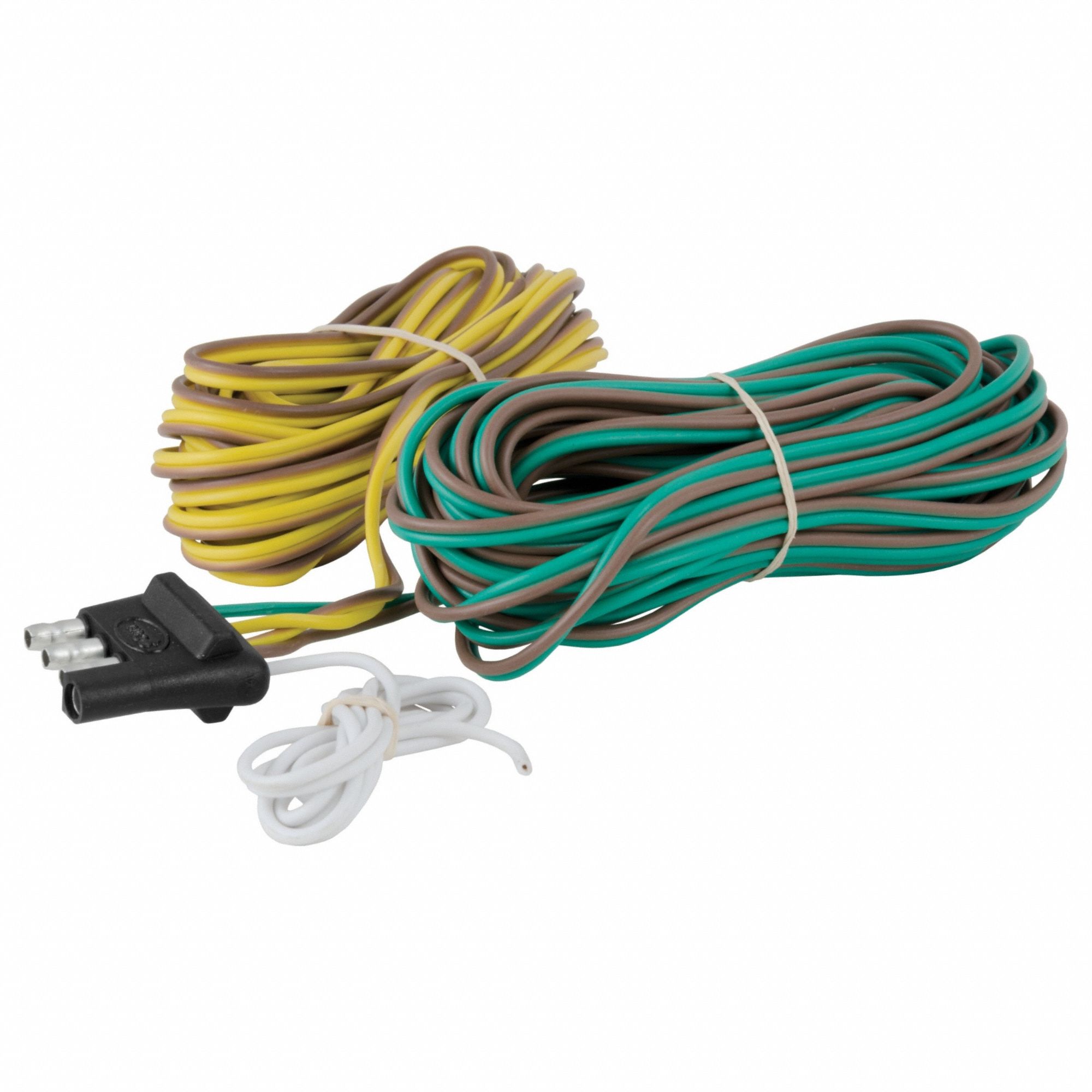 Automotive Electrical Plug: 4-Way, Rubber, 16 ga Wire Gauge, Trailer and Tow Vehicle, Wire