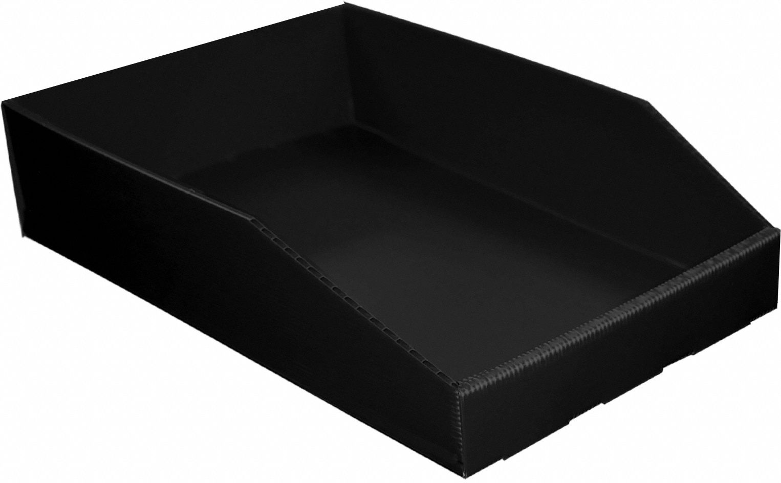 Hopper Bin: 24 in Overall Lg, 12 in x 4 1/2 in, Black, Not Nesting Capable