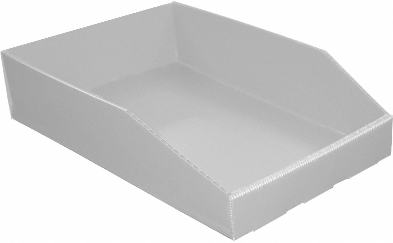 Hopper Bin: 24 in Overall Lg, 12 in x 4 1/2 in, White, Not Nesting Capable