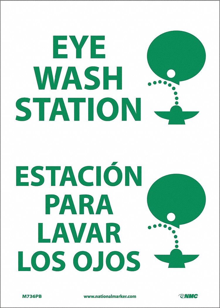 Eye Wash Station Sign Bilingual Grainger