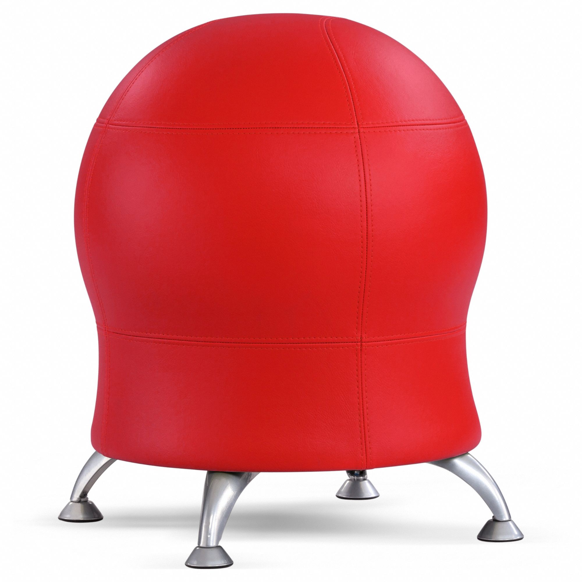 Ball Chair: 23 in Max Overall Ht, 22 1/2 in Overall Wd, Red, 17 1/2 in Seat Wd