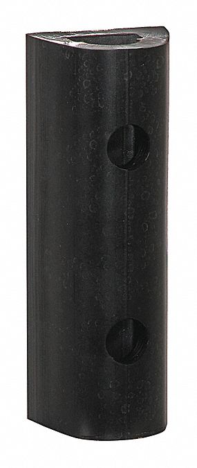 Dock Bumper: D, 1 7/8 in x 2 1/8 in x 10 in Bumper, Solid Rubber, Rubber, 3/4 in Access Hole Dia