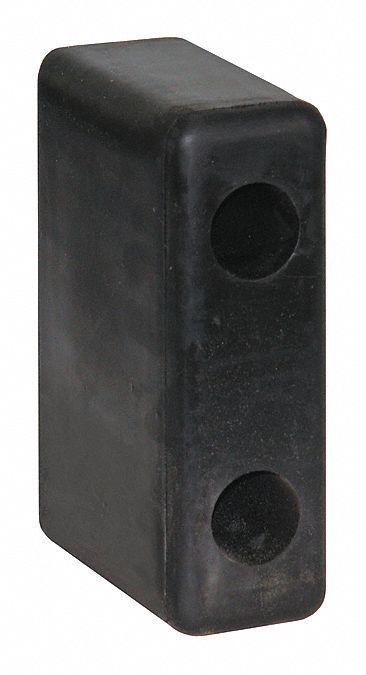 Dock Bumper: Rectangular, 4 1/8 in x 2 1/2 in x 6 3/4 in Bumper, Solid Rubber, Rubber, 1 PR