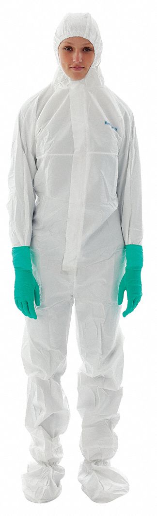 Coverall, XL, Wht, Non-Woven Lam PE/PP, PK20