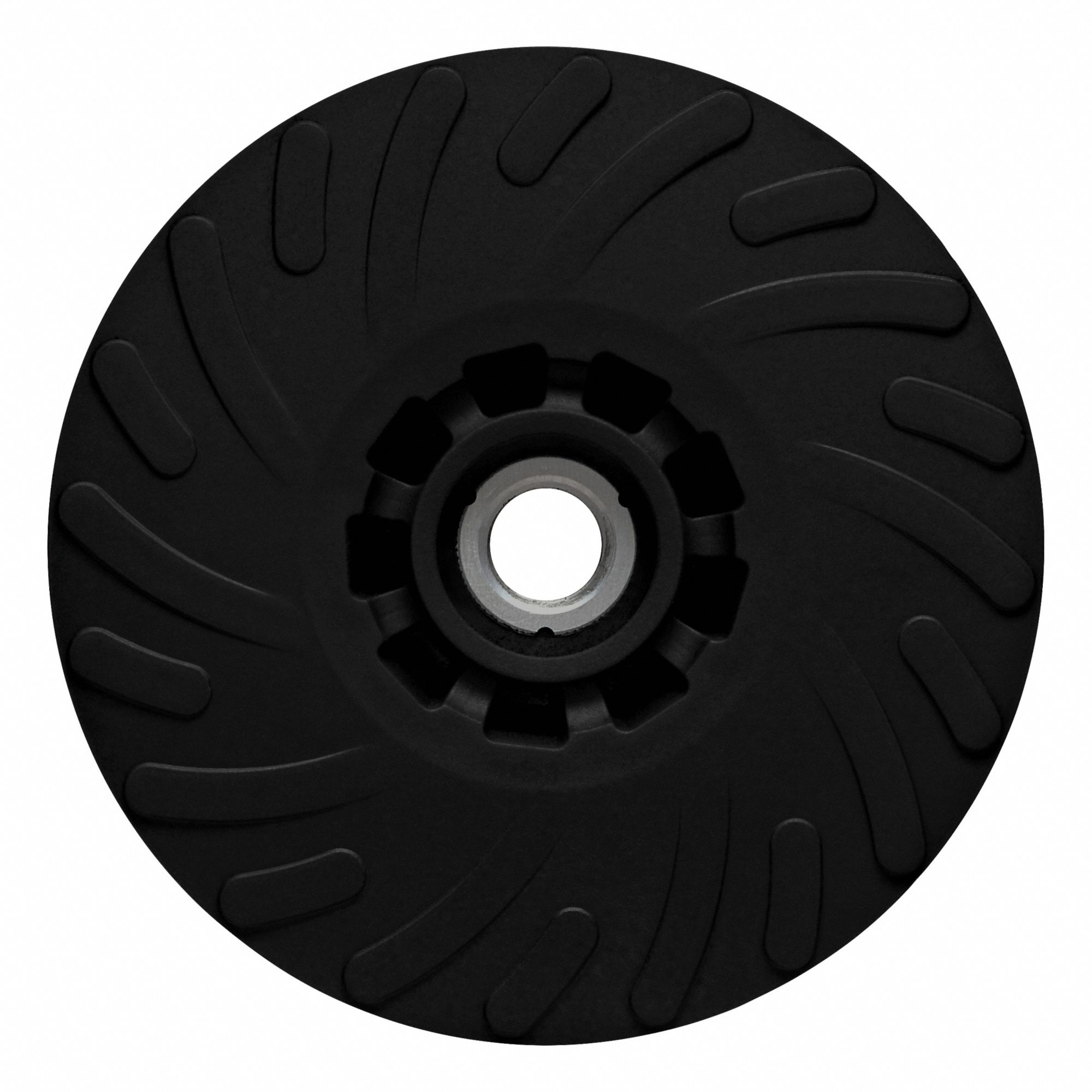 Backup Pad: 5 in Dia, 5/8"-11 Threaded Hole, Hard Density