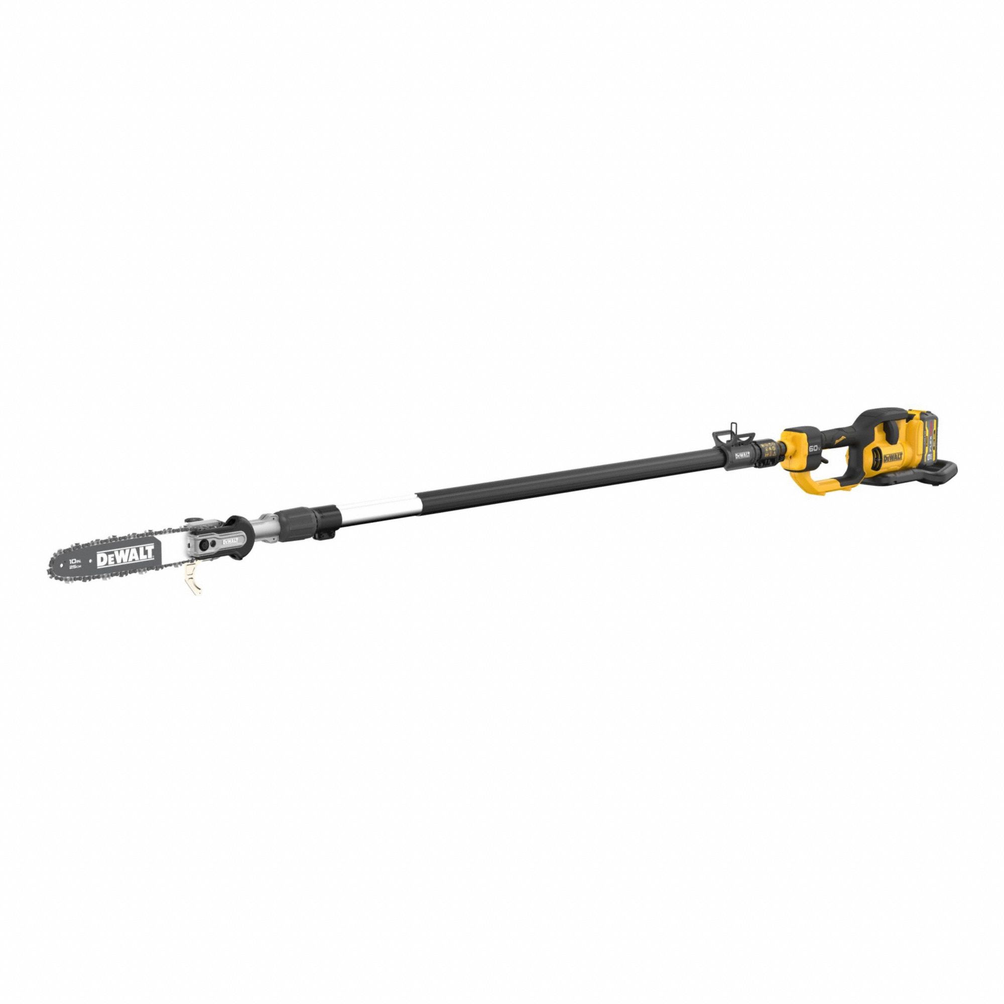 Telescoping Pole Saw: 10 in Blade Lg, 140 in Reach, 9.0 AH, 60 V, Battery-Powered
