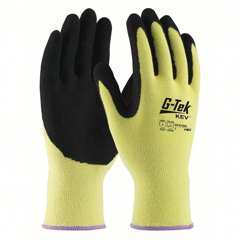 Coated Gloves: L ( 9 ), ANSI Cut Level A2, Palm, Double Dipped, Microporous Nitrile, Foam, 12 PK