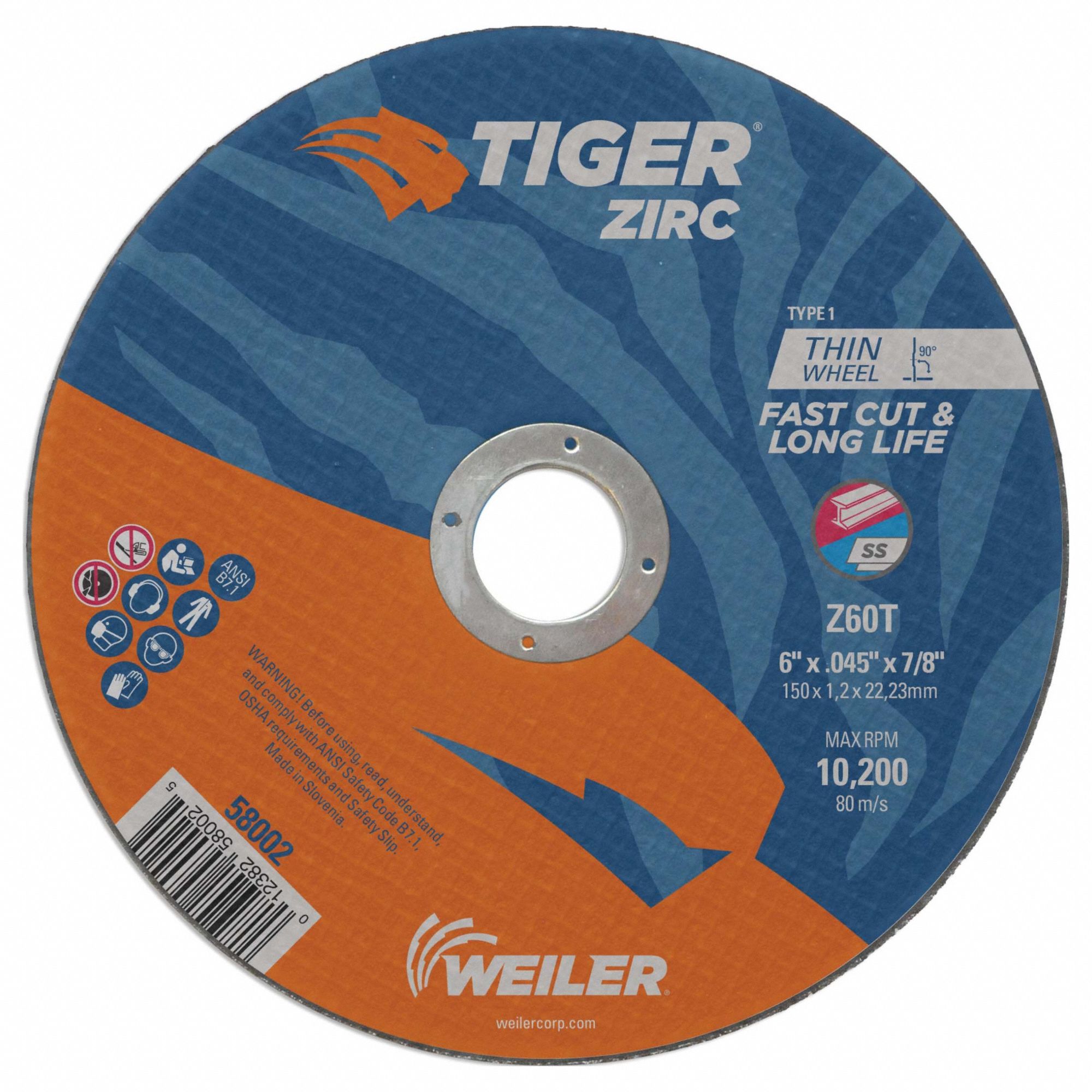 CW, 6" x 0.045" x 7/8", Type 1