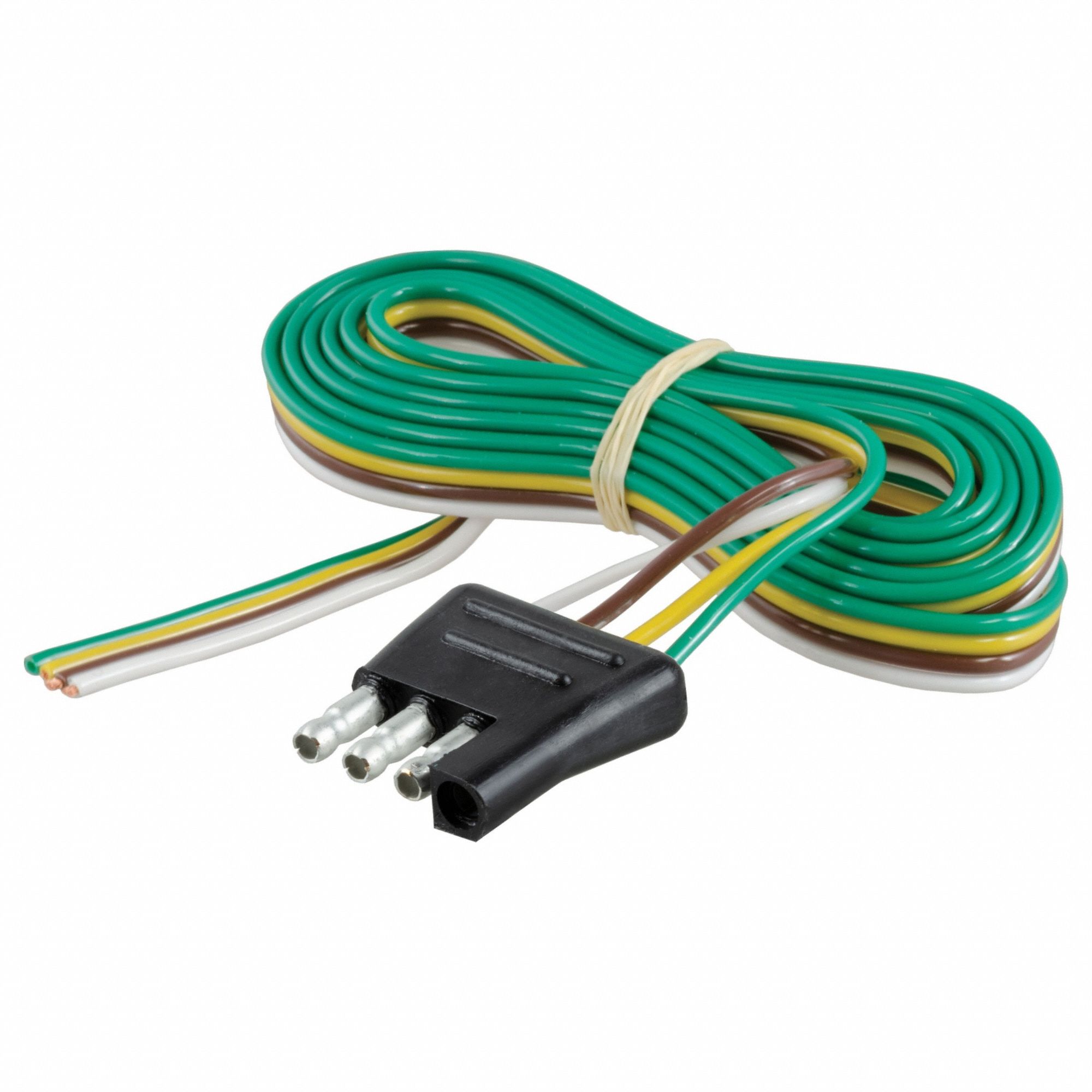 Automotive Electrical Plug: 4-Way, Rubber, 16 ga Wire Gauge, Trailer and Tow Vehicle, Wire