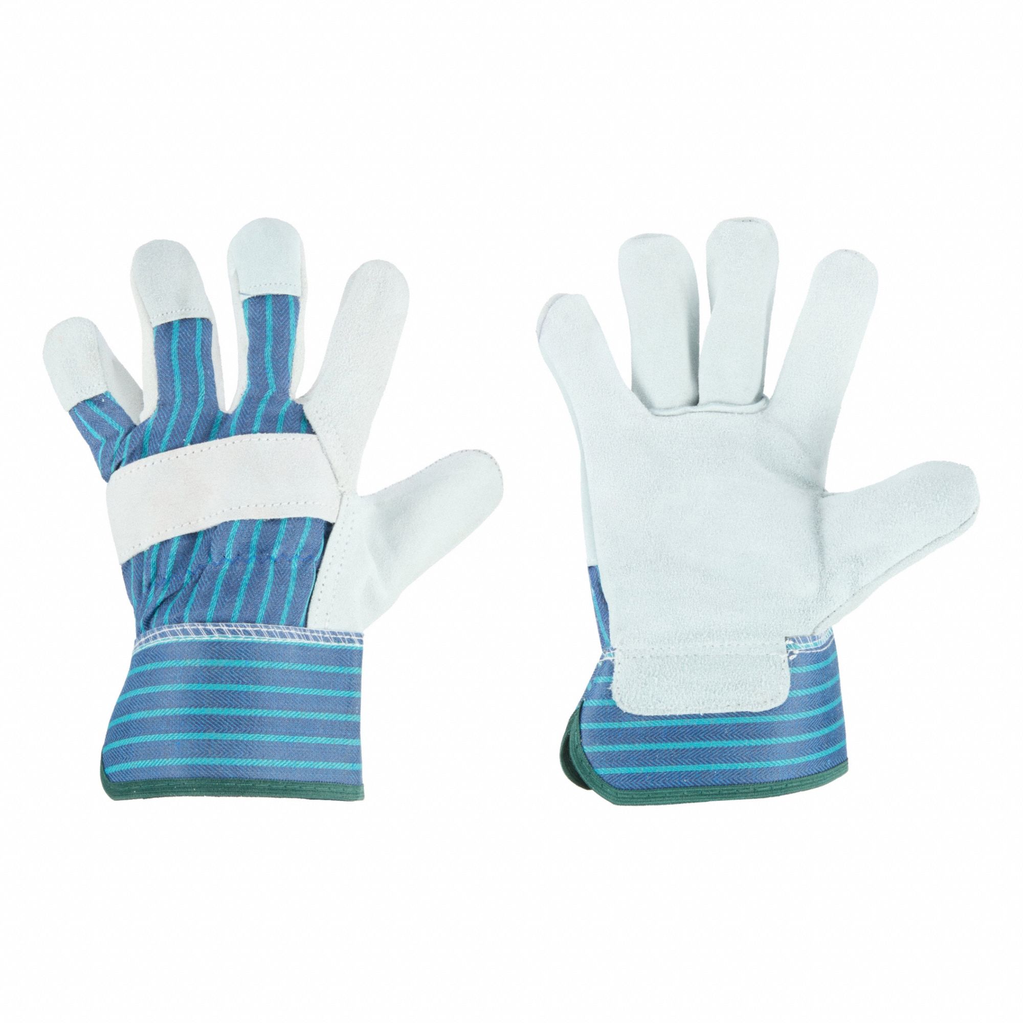 Leather Gloves: M ( 8 ), Cowhide, Premium, Glove, Full Finger, Safety Cuff, Unlined, 12 PK