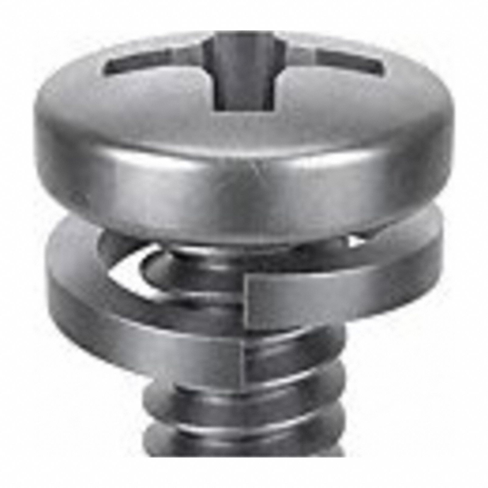 SEMS Screw: Split Lock, M3x0.50 Thread Size, 6 mm Lg, Stainless Steel, Passivated, Pan, 10 PK