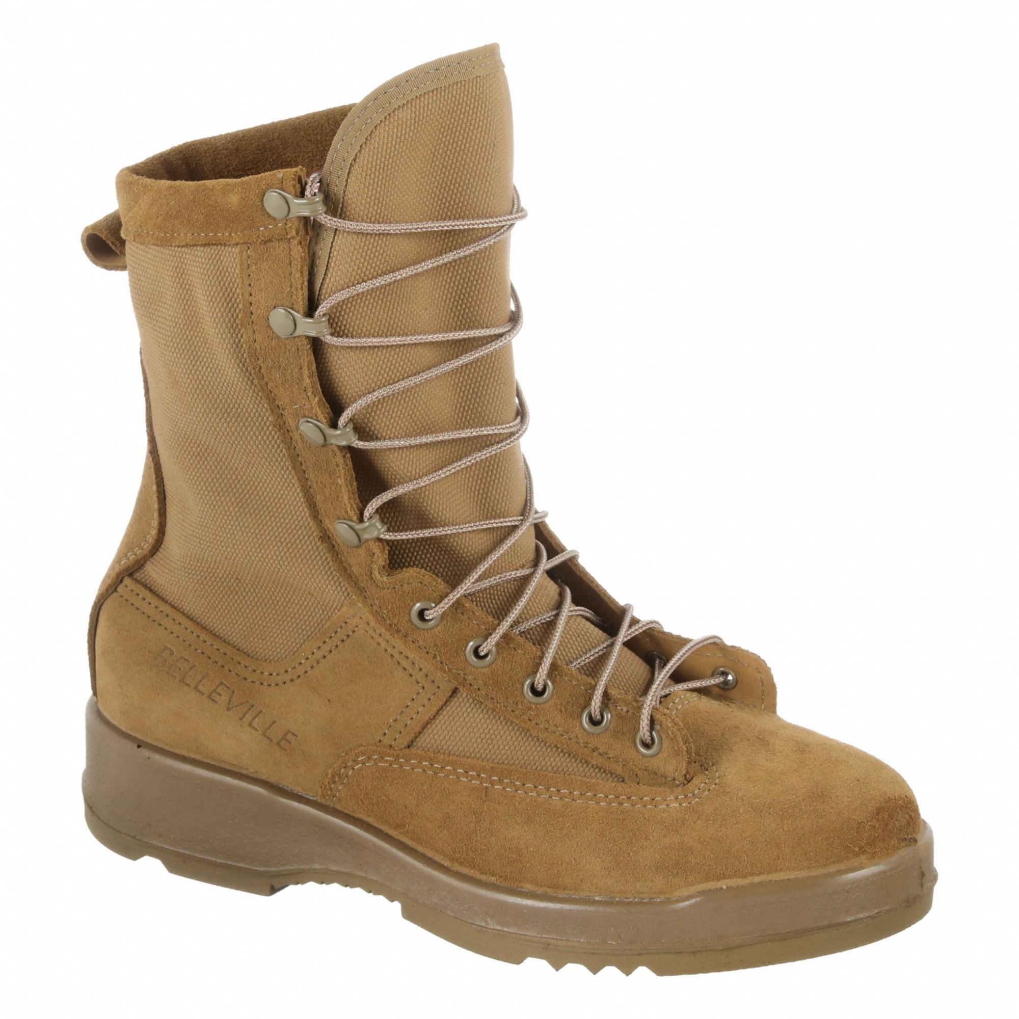 Military/Tactical Boot: Men's, 10-1/2, R, 8 in Ht, Coyote Brown, 330 COY ST, Steel, 1 PR