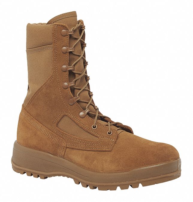 Military/Tactical Boot: Men's, 10-1/2, R, 8 in Ht, Coyote Brown, C300 ST, Steel, 1 PR