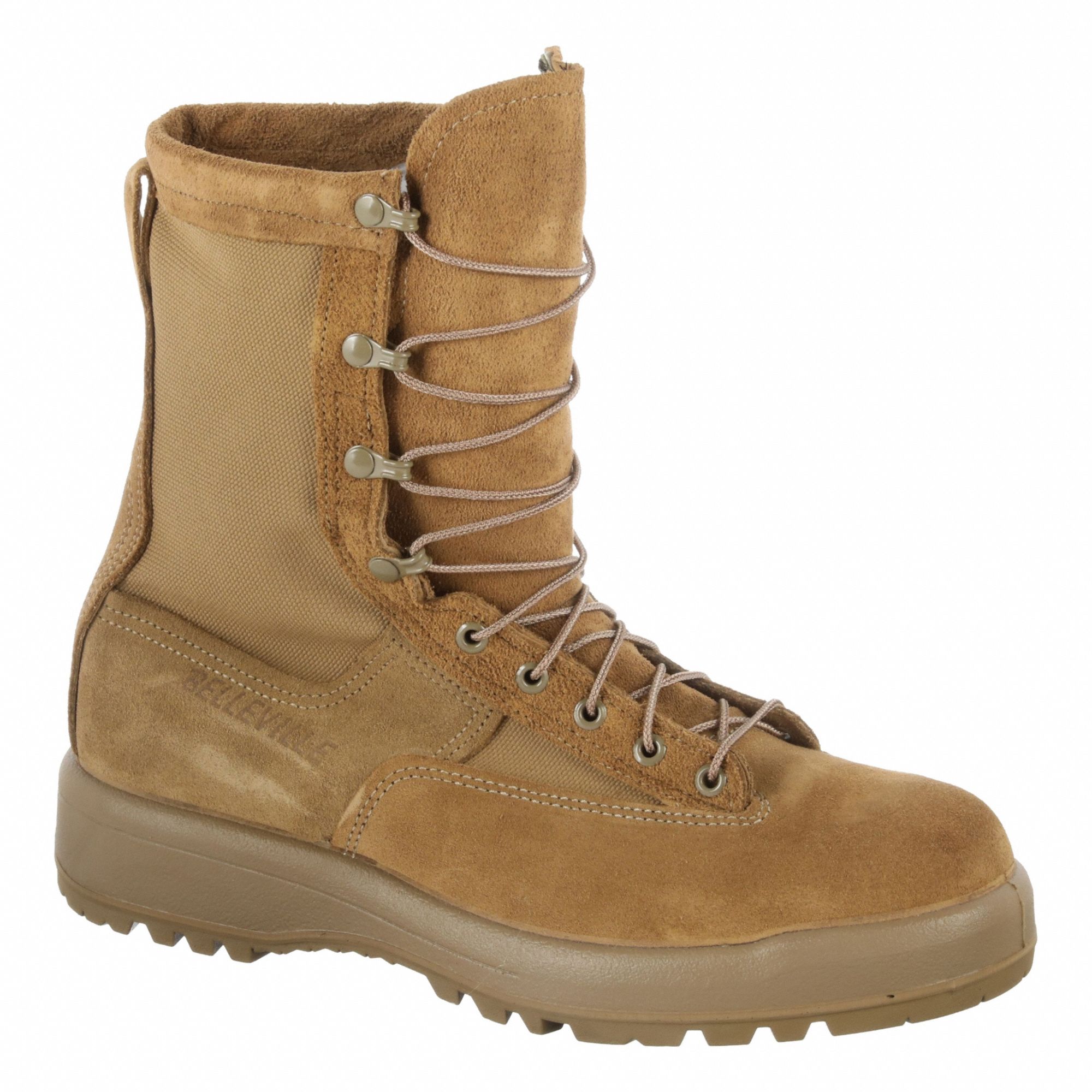 Military/Tactical Boot: Men's, 12, R, 8 in Ht, Coyote Brown, C790, Front Lace, 1 PR