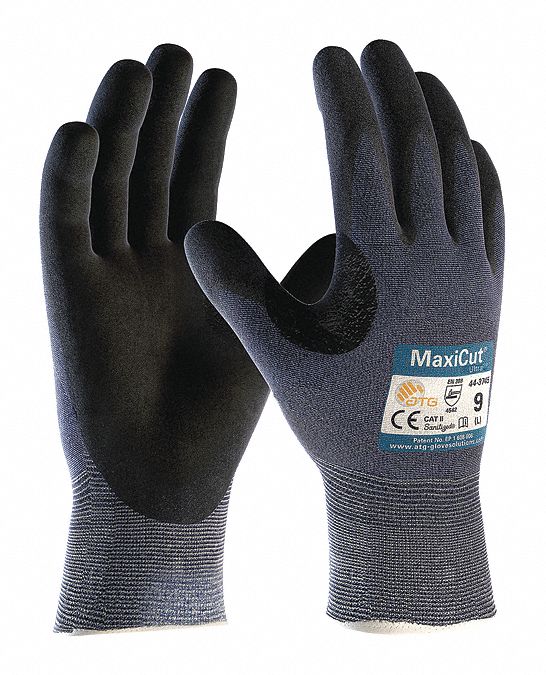 Cut-Resistant Glove: 2XL ( 11 ), ANSI Cut Level A3, Palm, Dipped, Foam Nitrile, Sandy, 12 PK