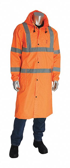 Hi-Visibility Rain Coat, Org, S