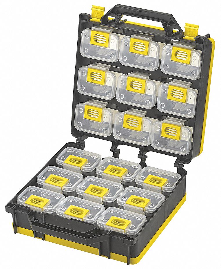 Storage Case, Portable, 2-Sided, 18 Bin