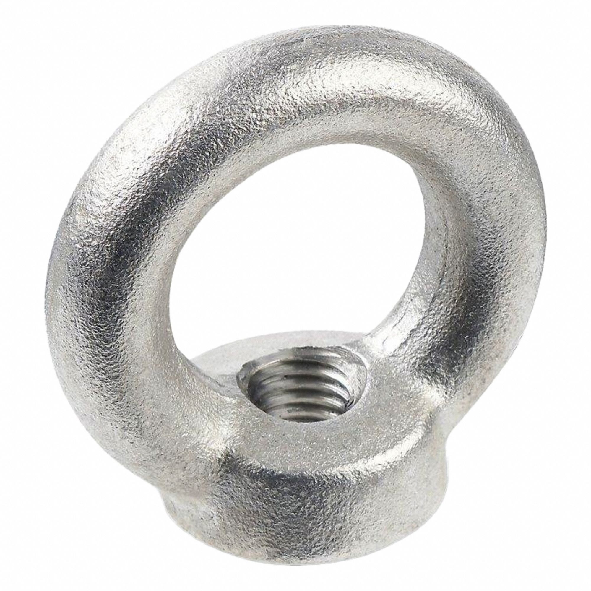 JW WINCO Lifting Eye Nut: Stainless Steel, Metric, M10 Thread, 10 mm Tr Lg, 45 mm Ht, 1,150 N