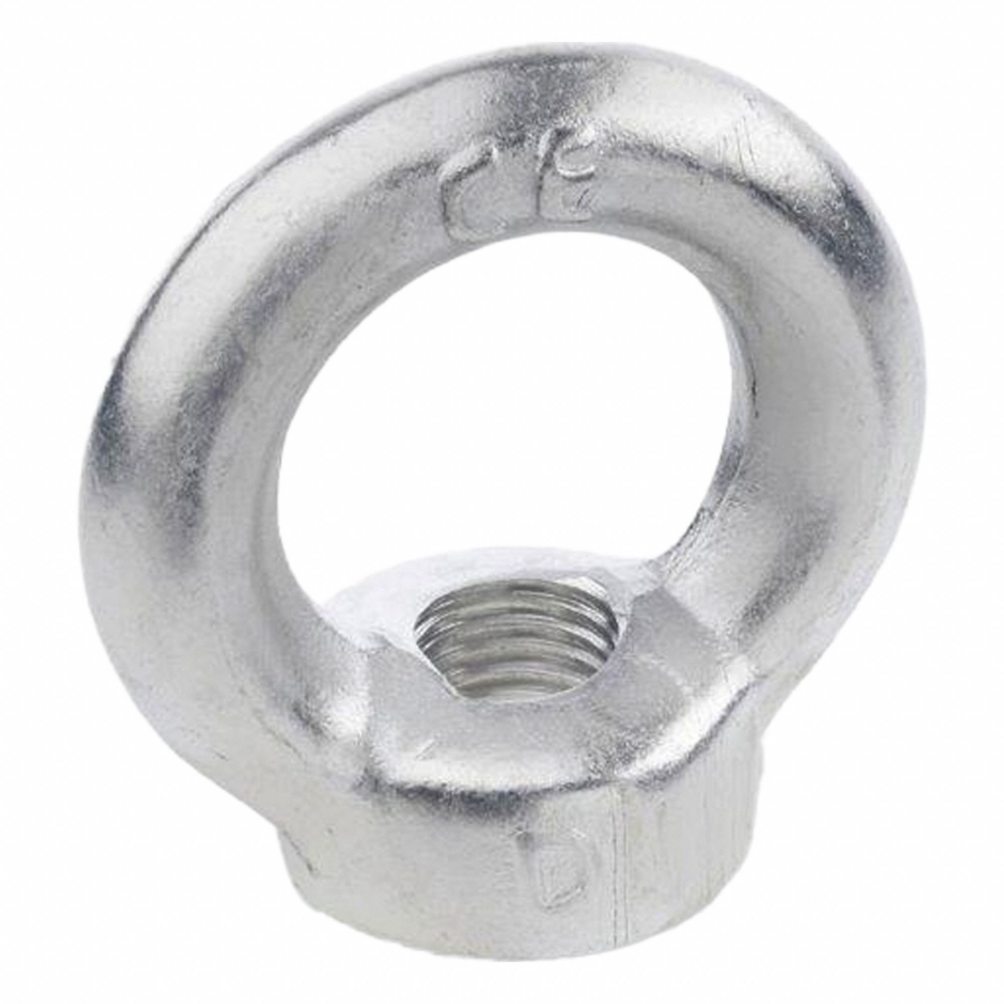Lifting Eye Nut: Steel, C15E, 10 mm Tr Lg, 45 mm Ht, 25 mm Inside Dia, 45 mm Outside Dia