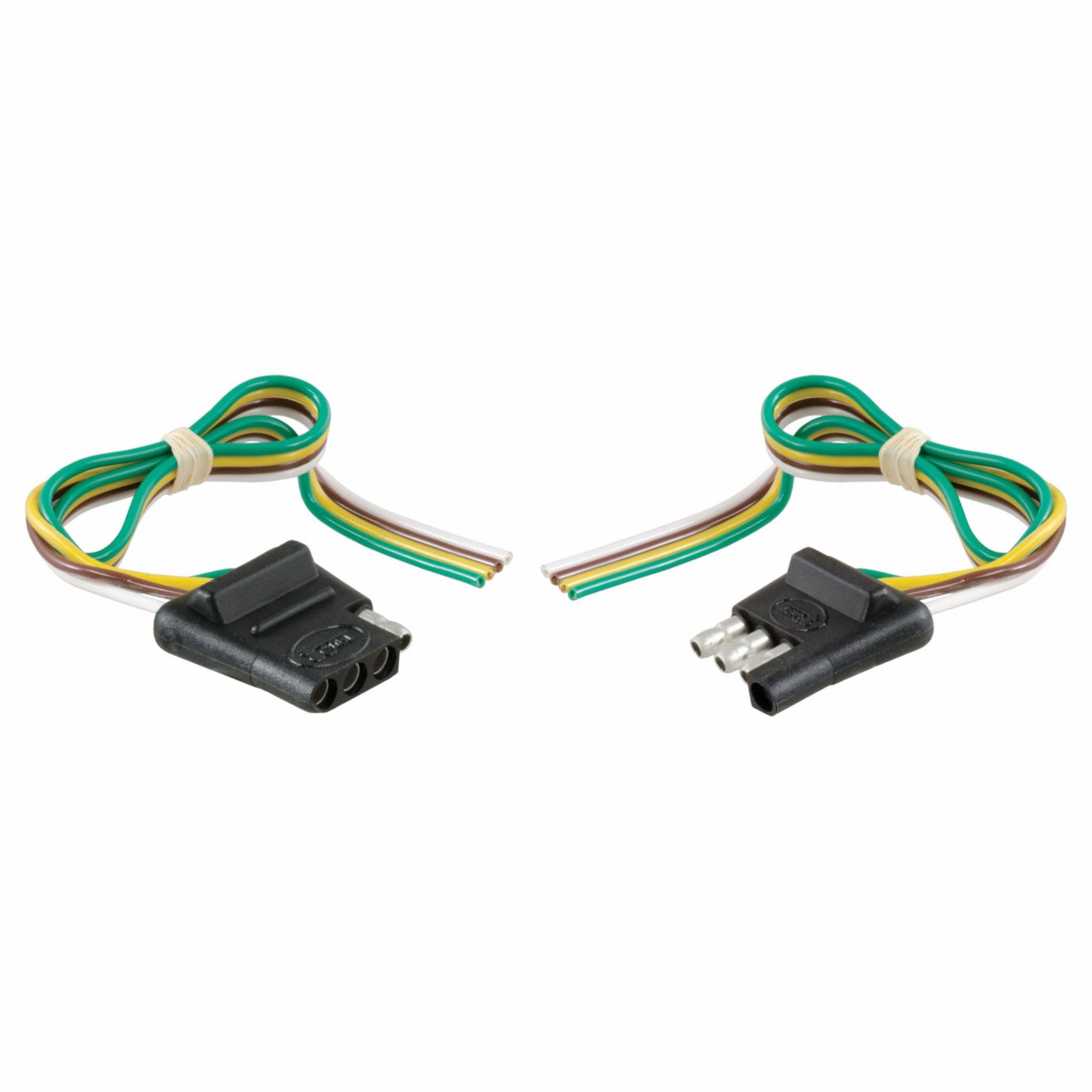 Automotive Electrical Plug: 4-Way, Rubber, 16 ga Wire Gauge, Trailer and Tow Vehicle, Wire