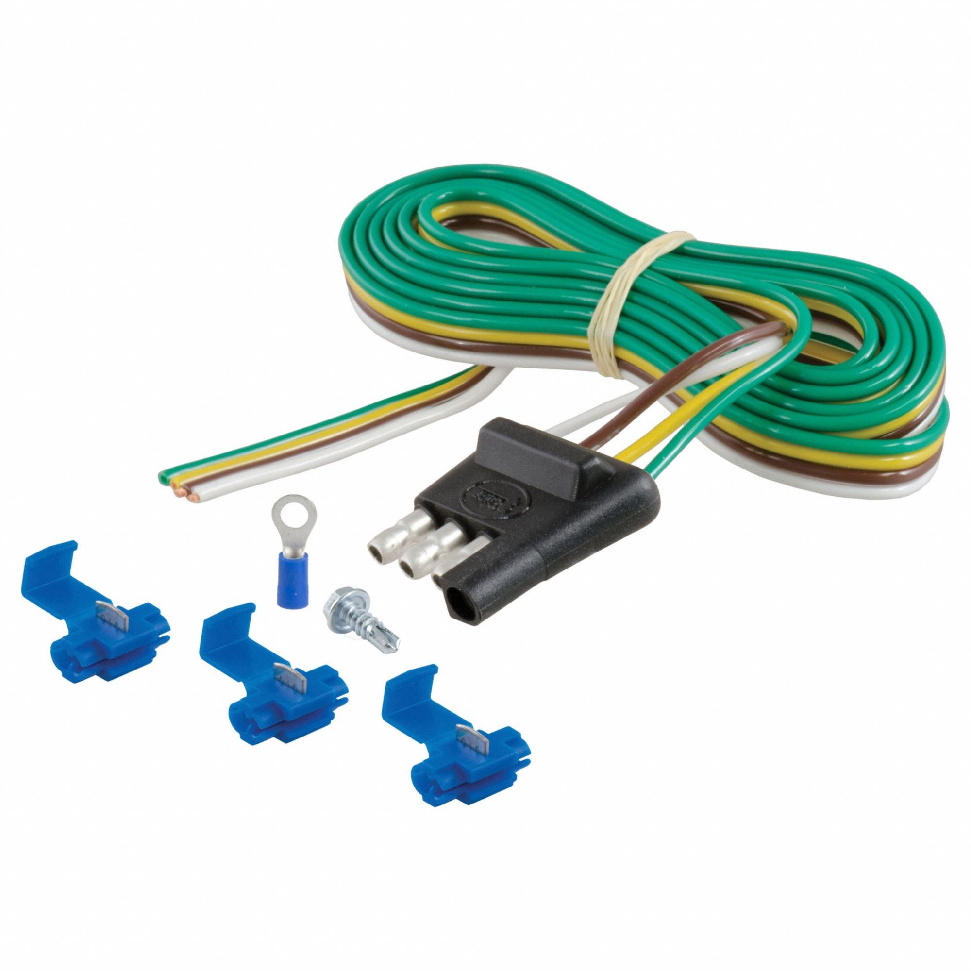 Automotive Electrical Plug: 4-Way, Rubber, 16 ga Wire Gauge, Trailer and Tow Vehicle