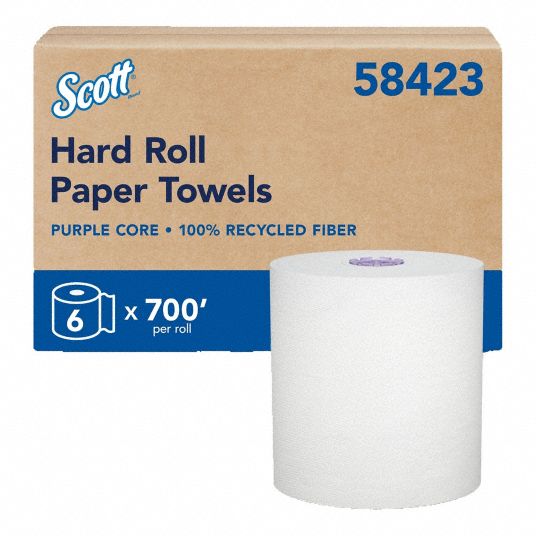 SCOTT, White, 8 in Roll Wd, Paper Towels - 413ZH4|58423 - Grainger