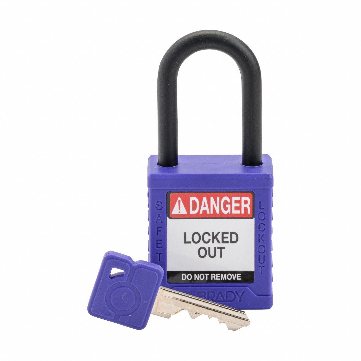 Lockout Padlock: Keyed Different, Nylon, Std Body Body Size, Plastic, Std, Purple, 1 Pack Size