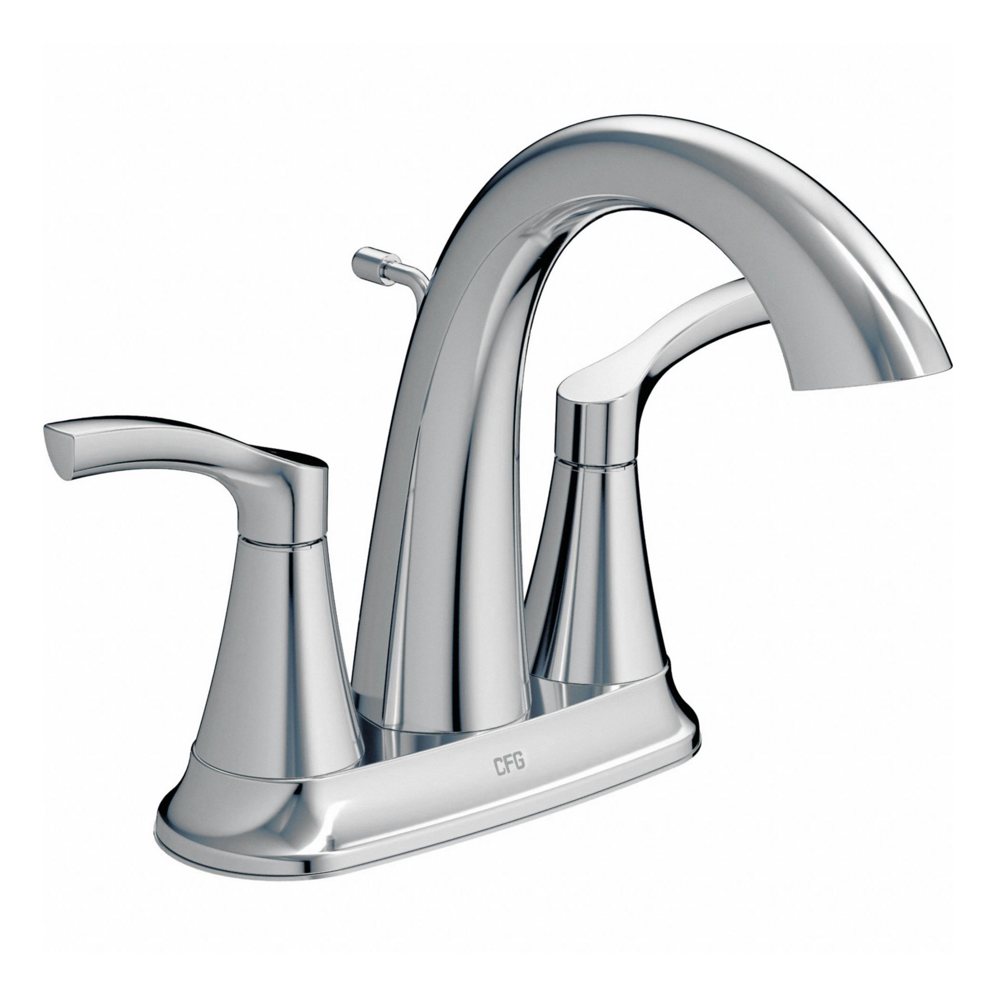Bathroom Faucet: 58911, Metal, Chrome Finish, 1.2 gpm Flow Rate, Centerset, Arc, Lever, IPS