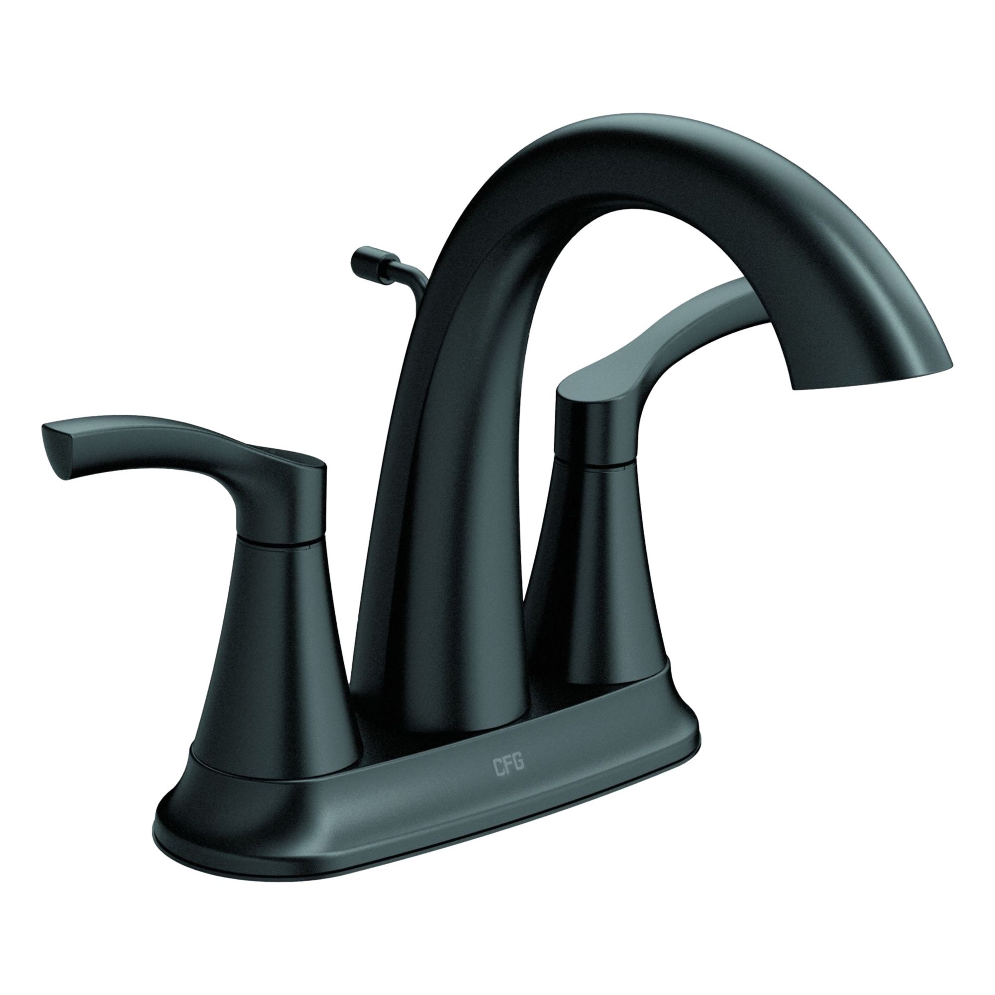 Bathroom Faucet: 58911, Metal, Matte Black Finish, 1.2 gpm Flow Rate, Centerset, Arc, Lever, IPS