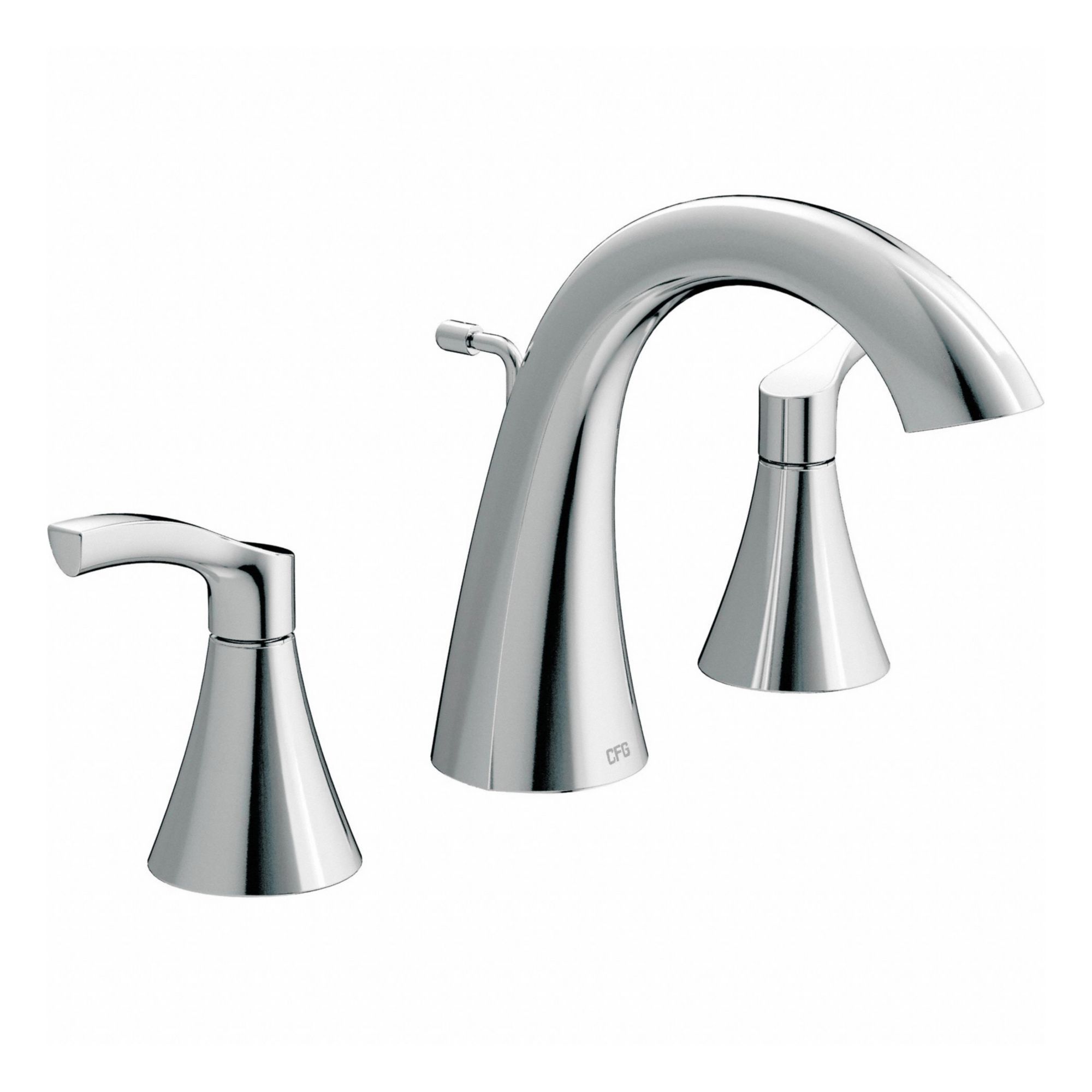 Bathroom Faucet: 58912, Metal, Chrome Finish, 1.21 gpm Flow Rate, Widespread, Arc, Lever, IPS