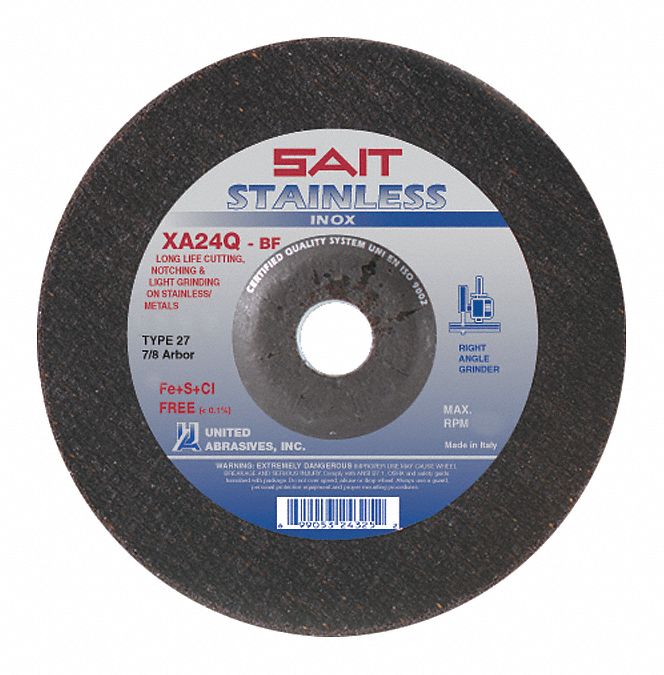 WHEELCUTTINGSTAINLESSDT 9X1/8X7/8 2
