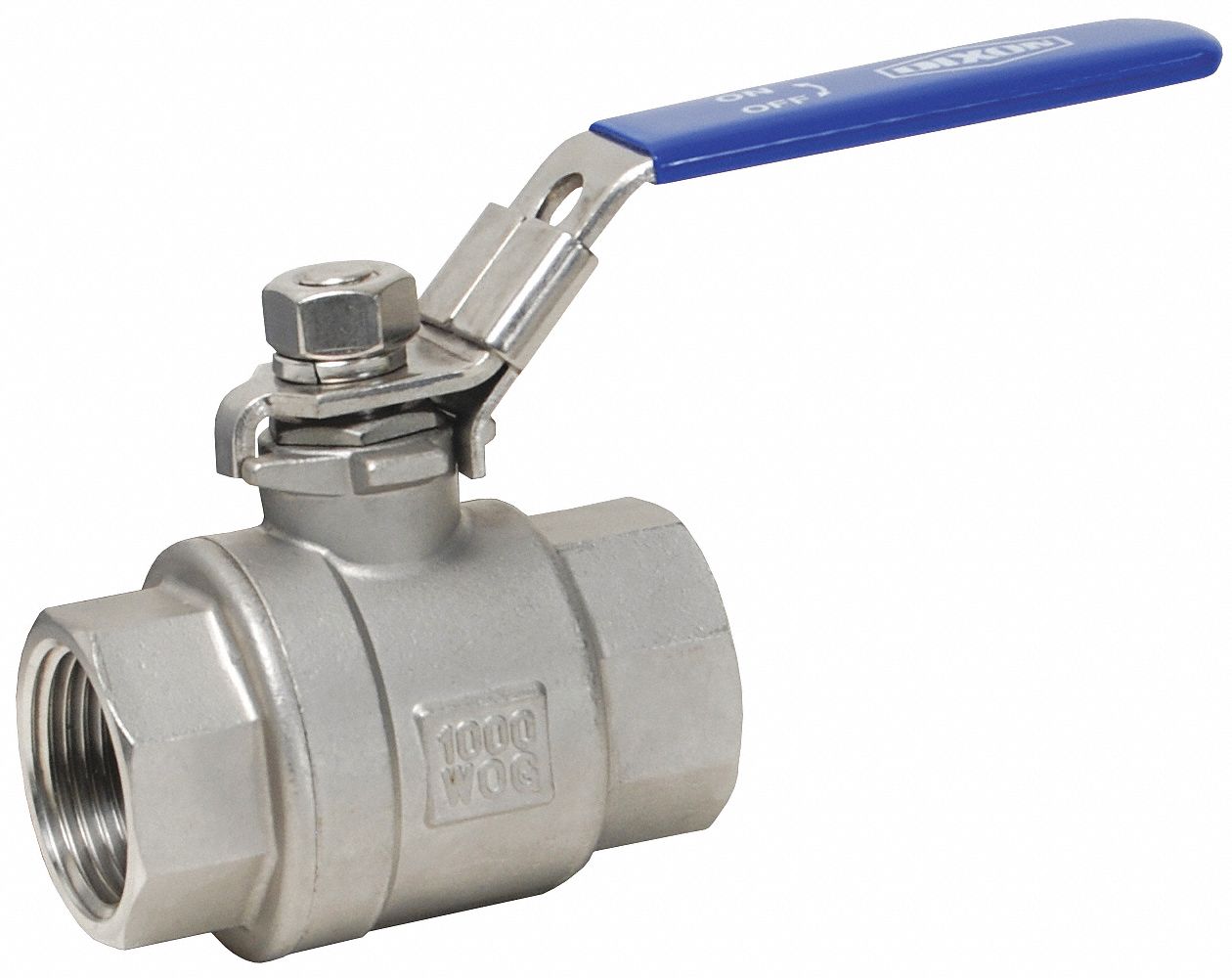 Manual Two-Way Ball Valve: 1 1/2 in, 316 Stainless Steel, Straight Valve Body