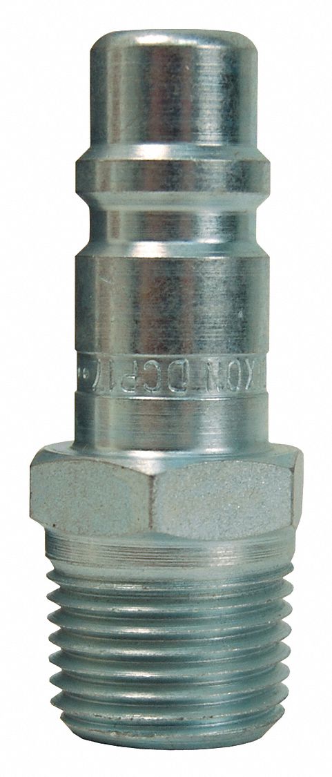 Interstate Pneumatics Industrial Steel Coupler Plug: 3/8" NPT X 1/4" Male NPT, CPH641