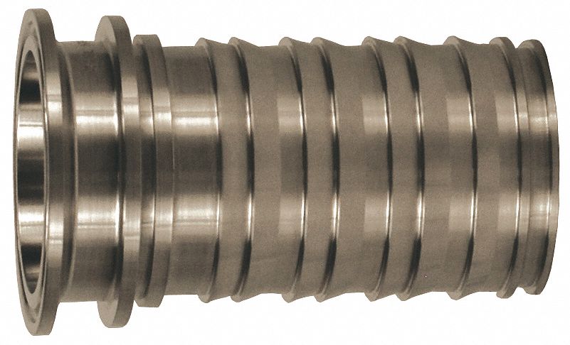 Barbed Hose Fitting: For 2 in Hose I.D., Hose Barb x Tri-Clamp, No Knurl