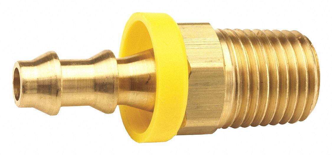 Beaded Hose Fitting: For 5/8 in Hose I.D., 5/8 in x 1/2 in Fitting Size,  Hose Barb x NPT, Rigid
