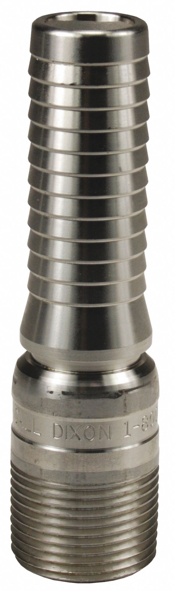 Barbed Hose Fitting: For 1 1/2 in Hose I.D., Hose Barb x NPT, Male x Male