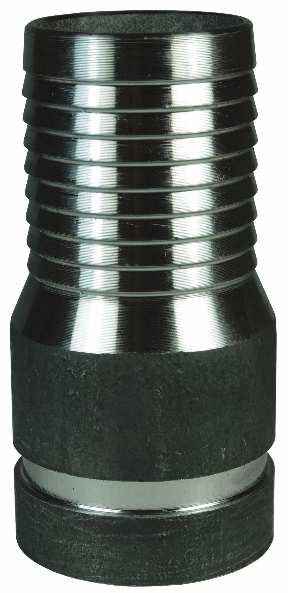 BARBED HOSE FITTING, FOR 4 IN HOSE ID, CARBON STEEL X CARBON STEEL, 4 X 4 IN FITTING