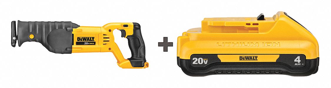 Cordless Recip Saw Kit, 3000 SPM, 20VDC