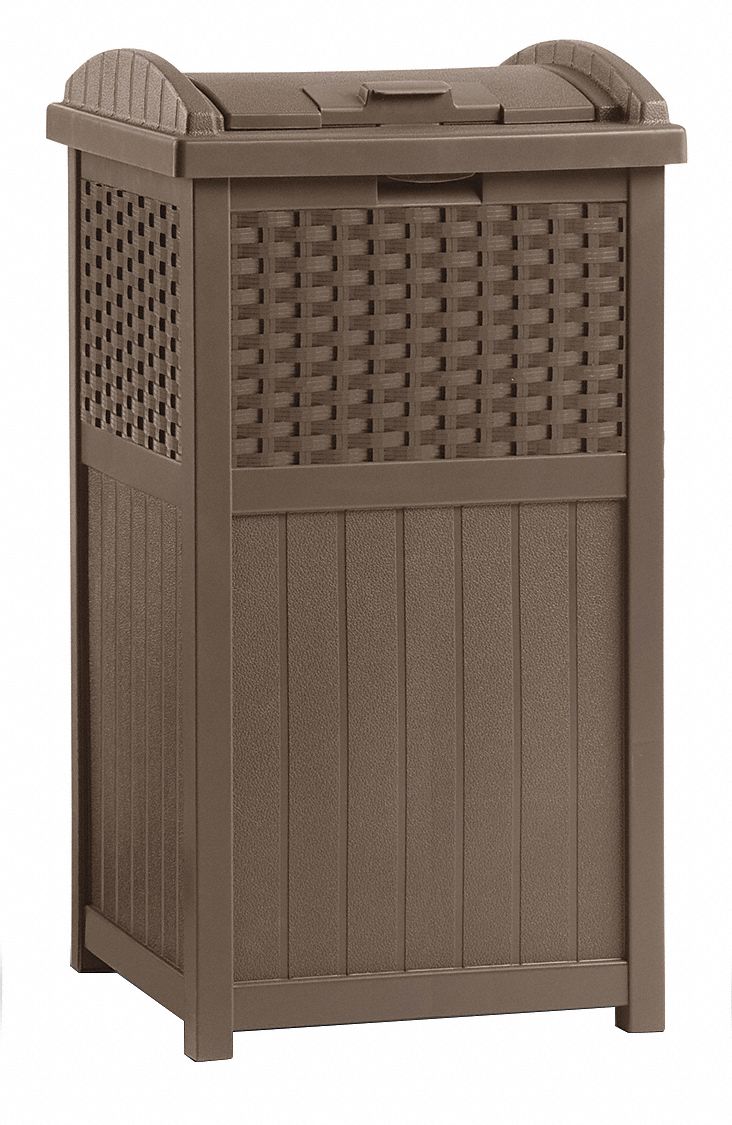 Wicker Outdoor Trash Can, Resin