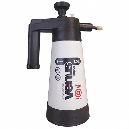 Compressed Air Spray Bottle: 1.5 L Container Capacity, Mist, White, Black, Viton