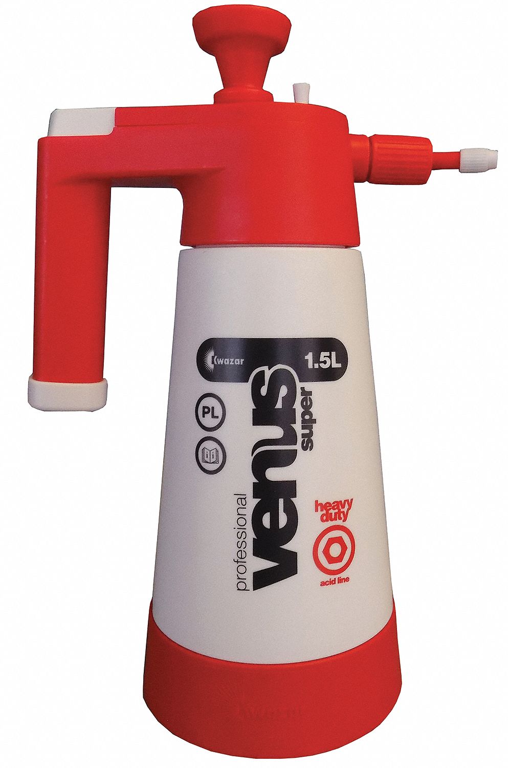 Compressed Air Spray Bottle: 1.5 L Container Capacity, Mist, White, Red, Viton