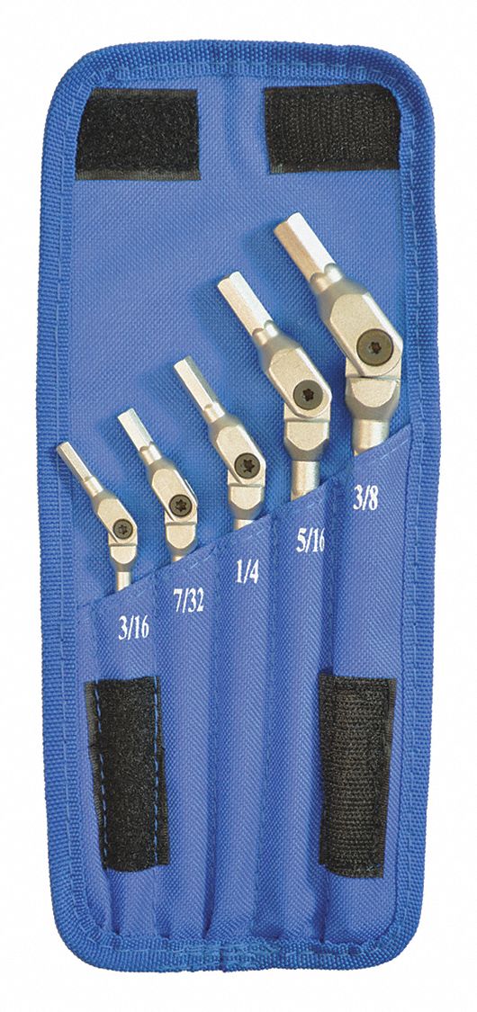 Chrome HexPro Wrenche, 3/16"-3/8", 5 pcs.