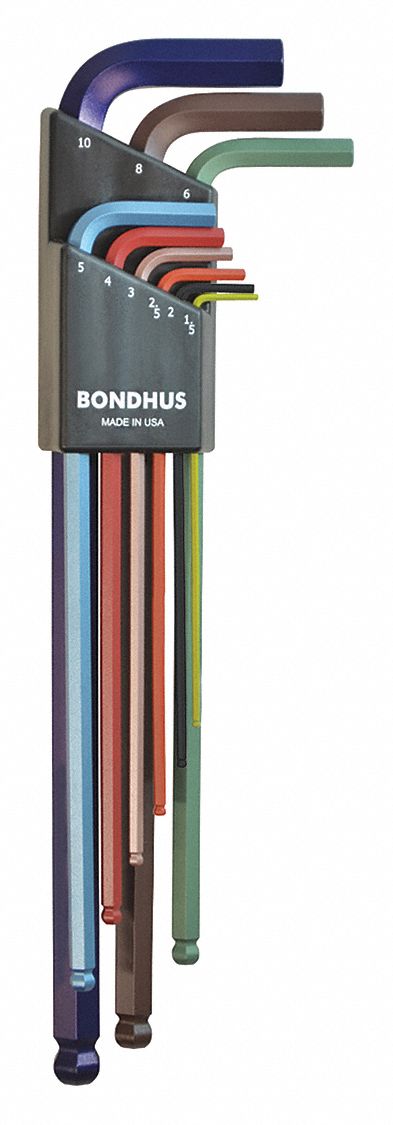 Ball End L-Wrench Set, ColorGuard, 9 pcs.