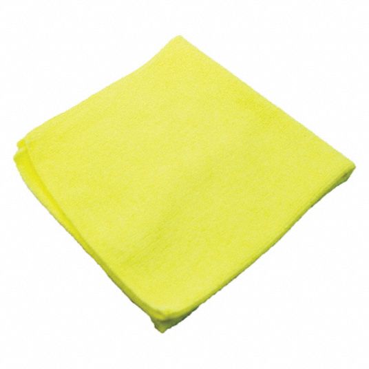 MICROFIBER TECHNOLOGIES Microfiber Cloth, Lightweight, 16x16, Yel