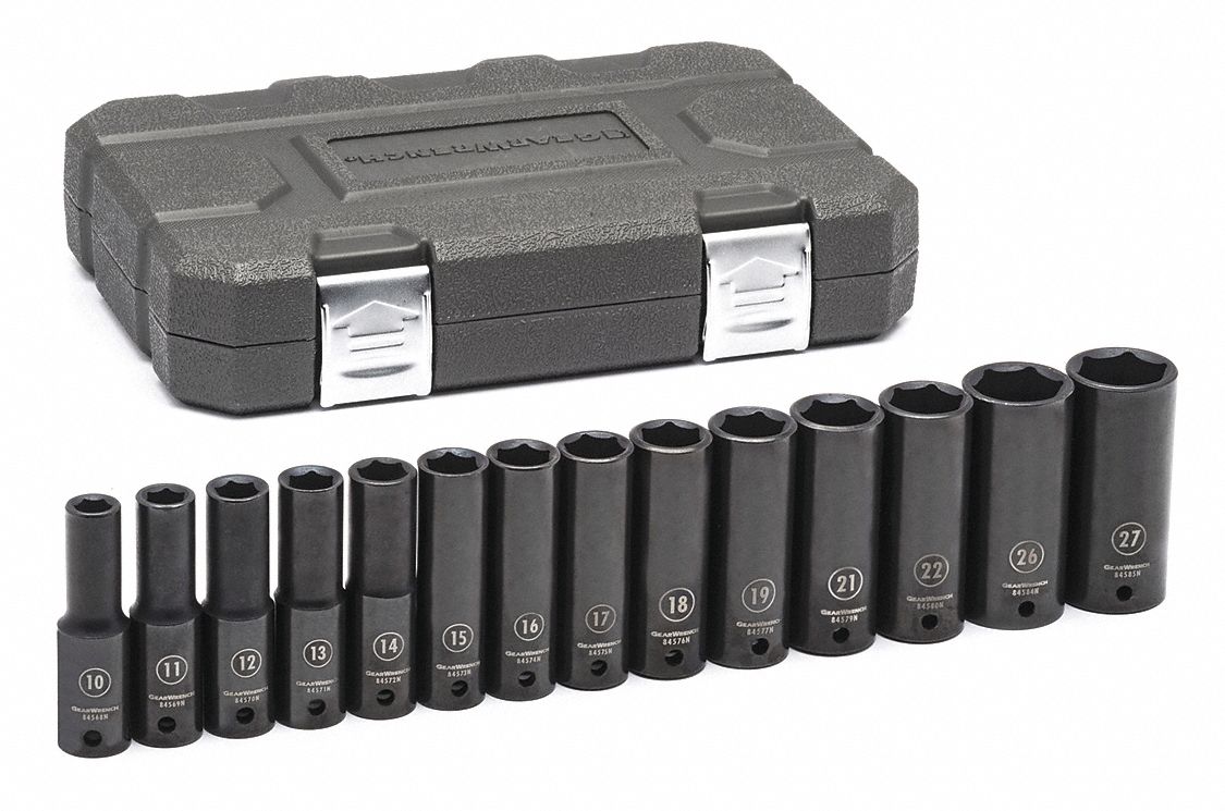Impact Socket Set Metric 1/2 D 17pcs.